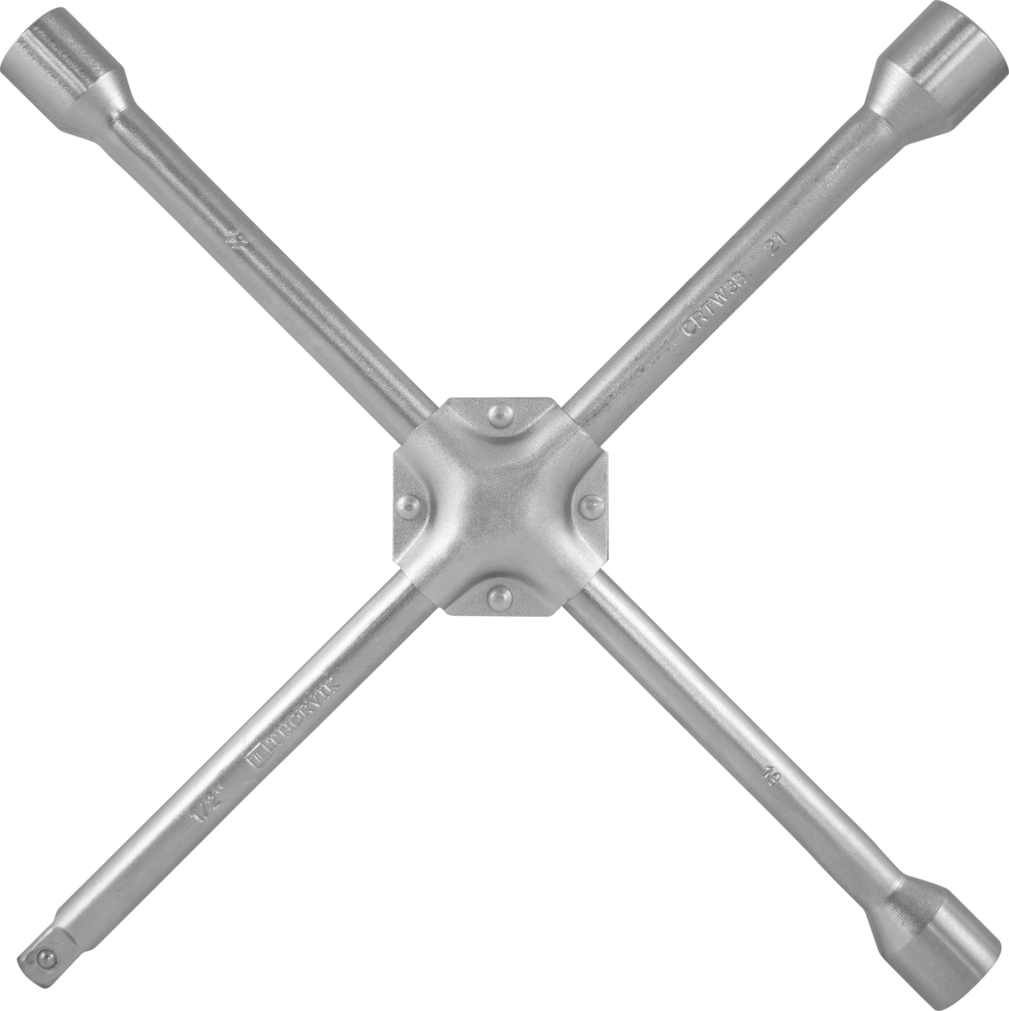 Ключ баллонный крестообразный, усиленный, 17х19х21x1/2"DR, 380 мм, THORVIK