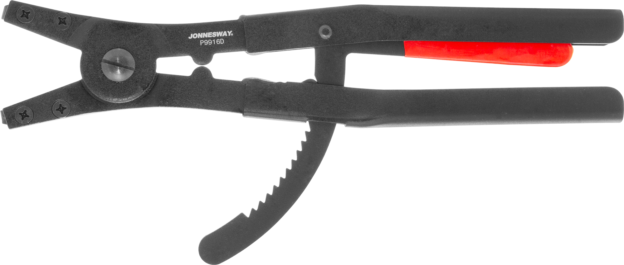 Фото Щипцы загнутые 90° с фиксатором для стопорных колец, разжим, 85-170 мм, 3.5-4.0 мм, 400 мм, Jonnesway