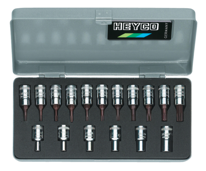 Фото 25-50-E/T Набор головок торцевых TORX, 1/4, 17 пр., E 4 - 10, TX 6 - 40