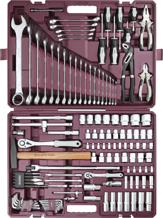 Фото Набор инструмента универсальный 1/4", 1/2"DR, 127 предметов, THORVIK