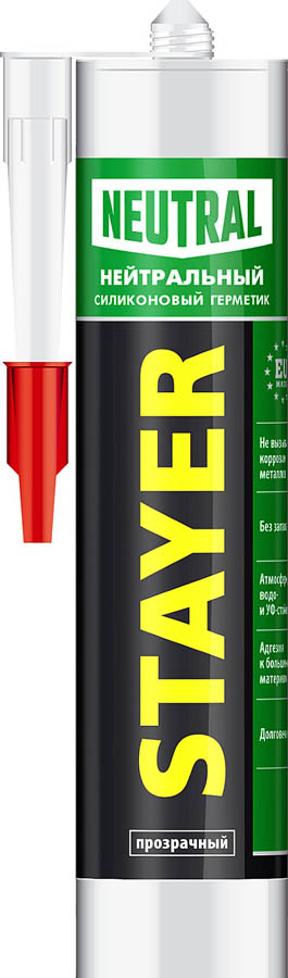 Фото Силиконовый герметик STAYER 41217-2_z01 260 мл, нейтральный, прозрачный