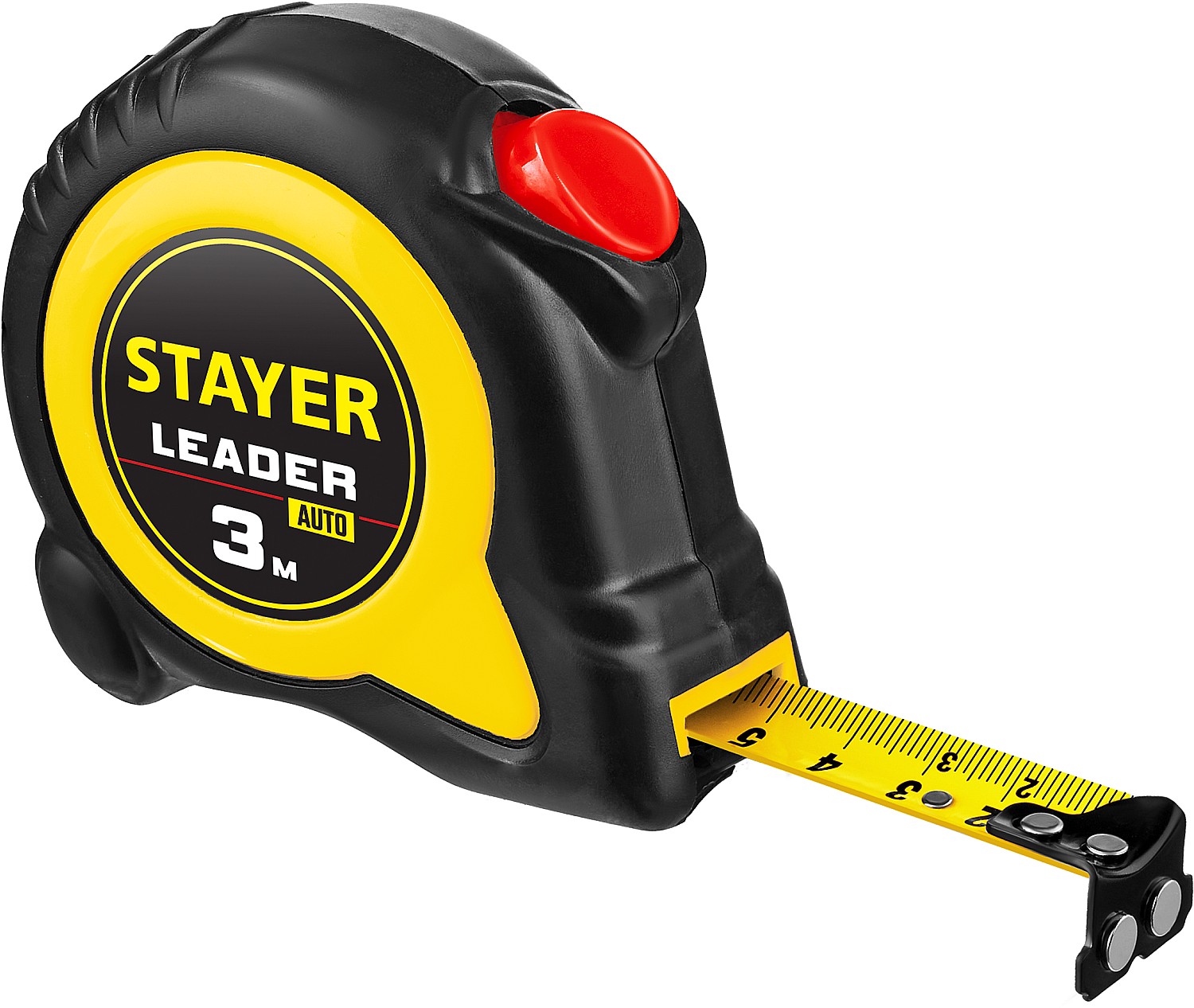 Рулетка LEADER 3402-3_z02 STAYER Professional 3 м х 16 мм, автостоп, ударостойкий, обрезиненный корпус