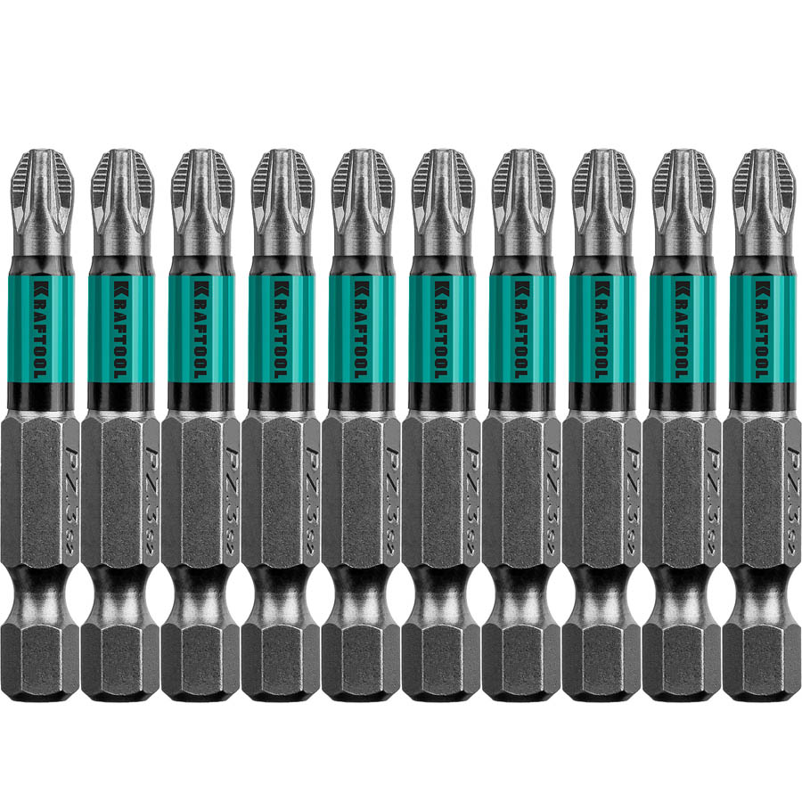 Фото Набор бит Optimum Line KRAFTOOL 26124-3-50-10 PZ3, 50 мм, 10 шт., Cr-Mo сталь