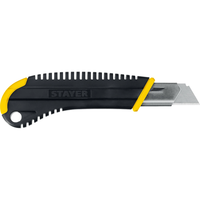 Фото Нож KS-18 STAYER 18 мм, сегментированное лезвие, винтовой фиксатор, 09161_z01