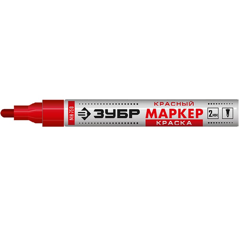 Маркер-краска МП-400 красный 2-4 мм круглый наконечник Зубр 06325-3