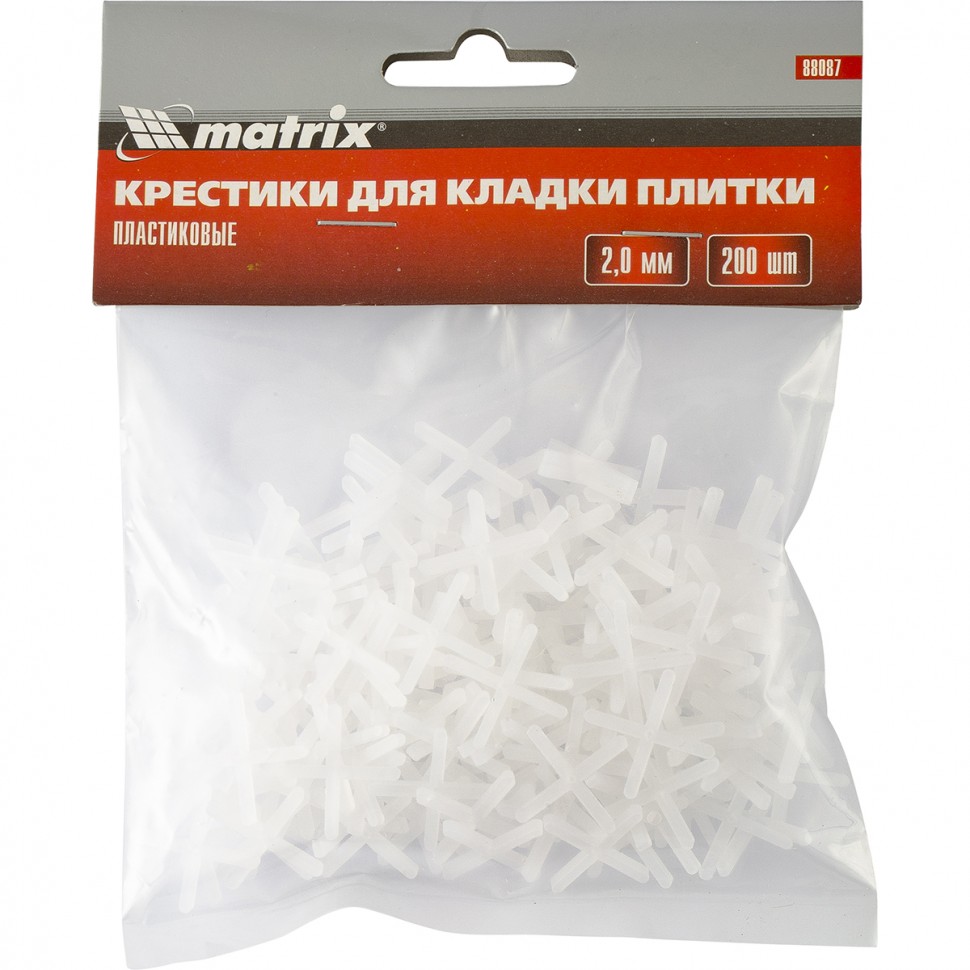 Фото Крестики, 2,0 мм, для кладки плитки, 200 шт Matrix