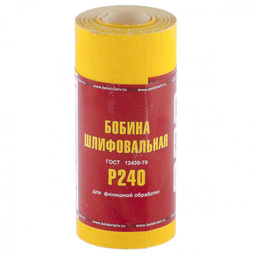 Фото Шкурка на бумажной основе, LP41C, зернистость Р 240, мини-рулон 115 мм х 5 м, "БАЗ" Россия