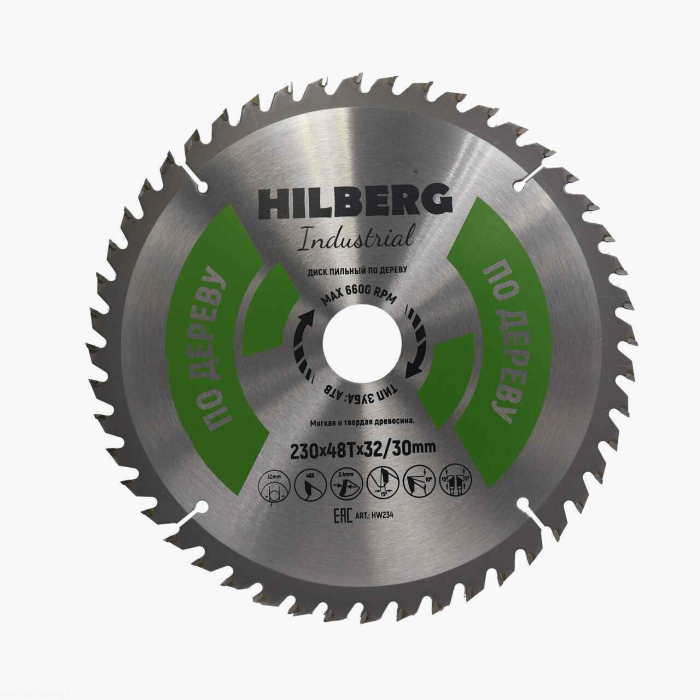 Фото Диск пильный Hilberg Industrial Дерево 230*32/30*48Т