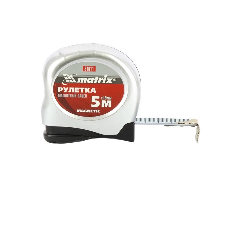 Рулетка Magnetic, 5 м х 19 мм, магн. зацеп Matrix