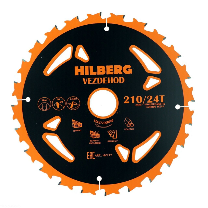 Фото Диск пильный Hilberg Vezdehod 210*30*24Т*7º