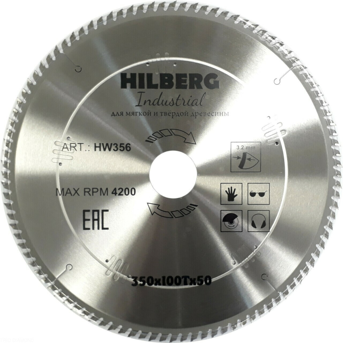 Фото Диск пильный Hilberg Industrial Дерево 350*50*100Т