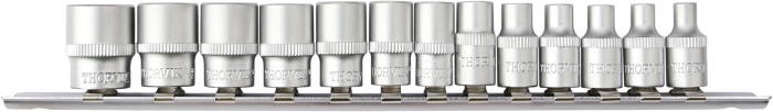 Набор головок торцевых 1/4"DR на держателе, 4-14 мм, 13 предметов, THORVIK