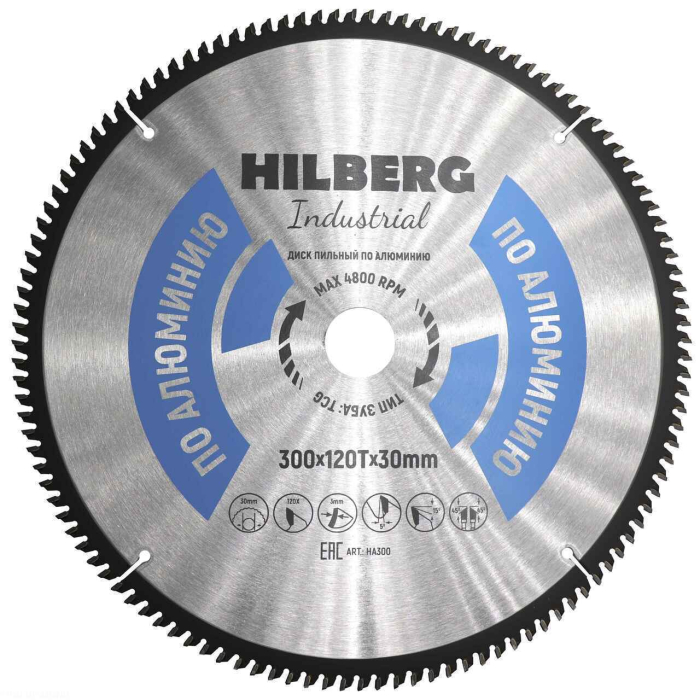 Фото Диск пильный Hilberg Industrial Алюминий 300*30*120Т