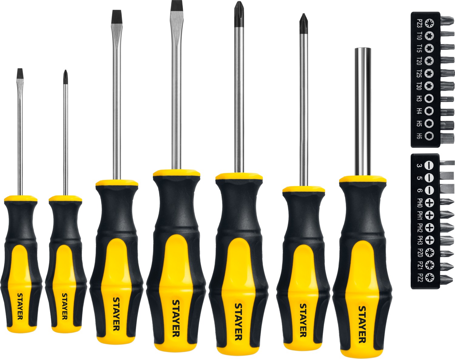 Фото Отвертки с магнитным наконечником Hercules STAYER 27 предм., 25827 Master