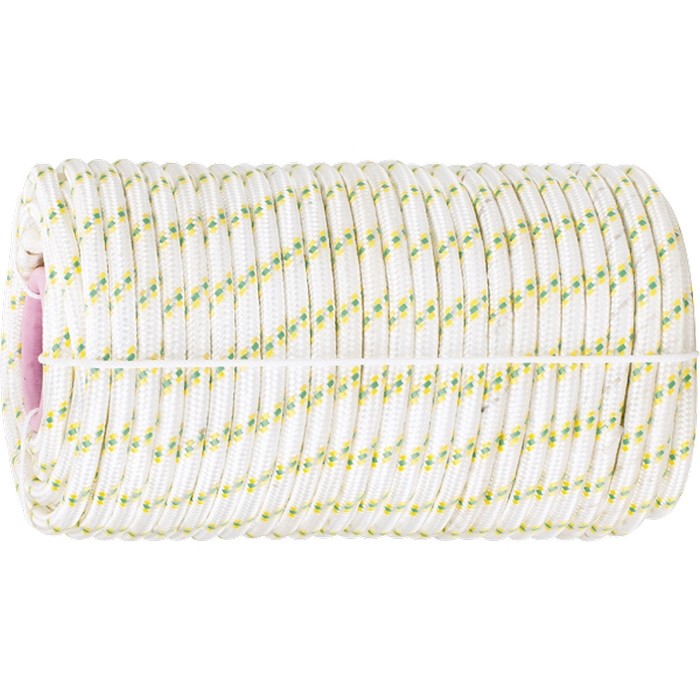 Фото Фал плетёный капроновый с сердечником, 8 мм, L 100 м, 16-прядный, Россия Сибртех