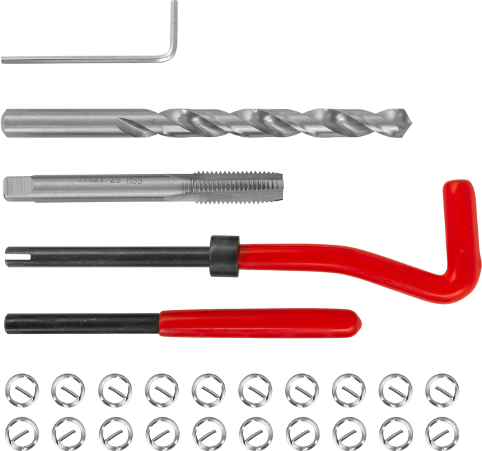 Набор для восстановления резьбы M8x1.25, 25 предметов, THORVIK