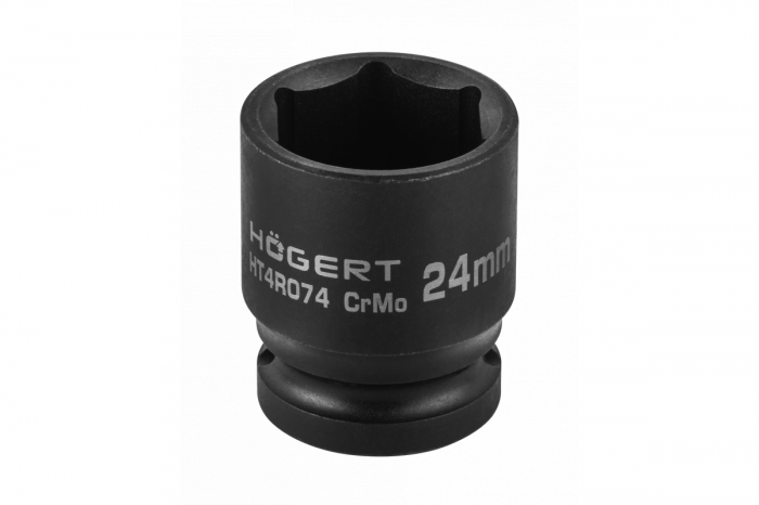 Фото Головка торцевая ударная шестигранная 1/2", 24 мм, DIN 3121, CrMo HOEGERT