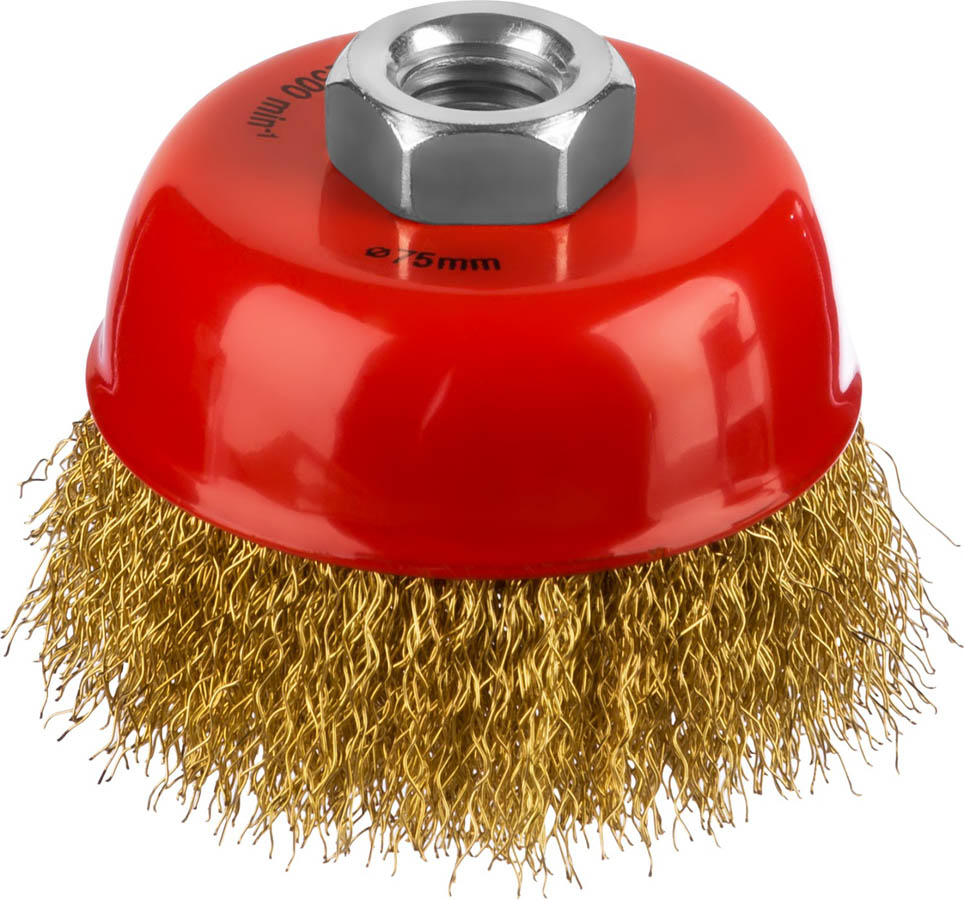 Фото Щетка чашечная для УШМ MIRAX 35142-075 75 мм, проволока 0.3 мм