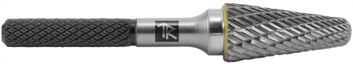 Борфреза твердосплавная коническая с радиусным торцом, тип L, 8 мм, двойная насечка, в боксе, THORVIK