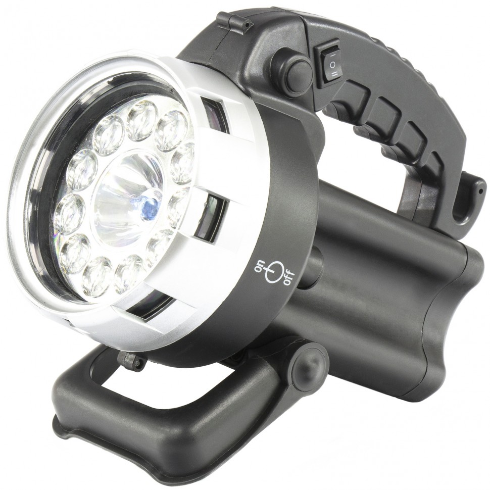 Фото Фонарик поисковый, аккумуляторный, галоген 25 W + 11 светодиодов Stern