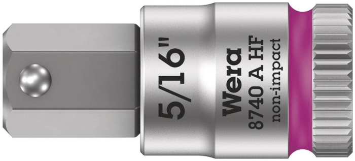Фото 8740 A Hex-Plus HF Zyklop Головка торцевая с битой вставкой с внешним шестигранником, 1/4, с фиксацией, 5/16" x 28 мм
