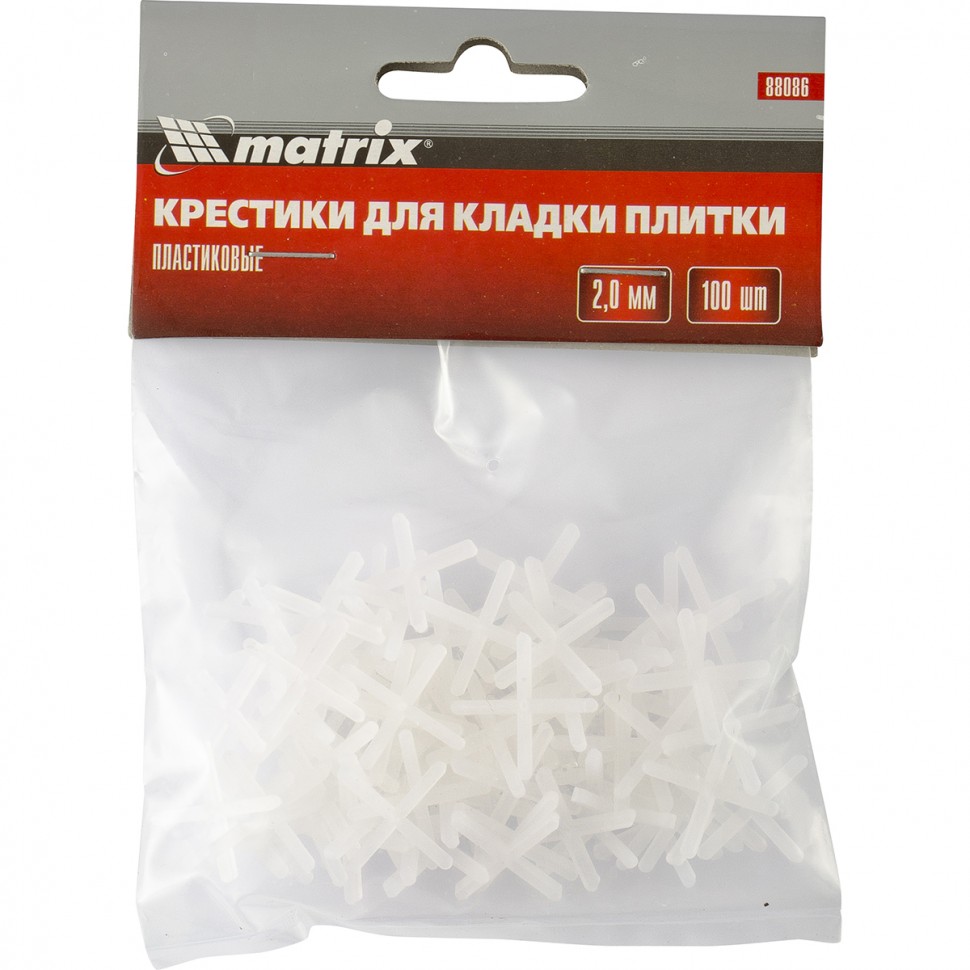 Фото Крестики, 2,0 мм, для кладки плитки, 100 шт Matrix