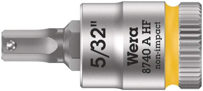 Фото 8740 A Hex-Plus HF Zyklop Головка торцевая с битой вставкой с внешним шестигранником, 1/4, с фиксацией, 5/32" x 28 мм