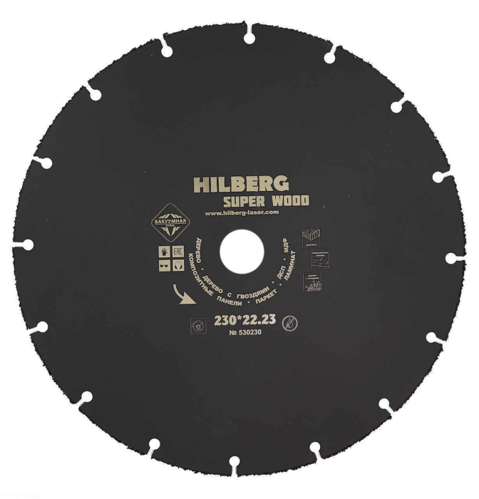 Фото Диск карбид вольфрамовый отрезной 230*22,23 Hilberg Super Wood