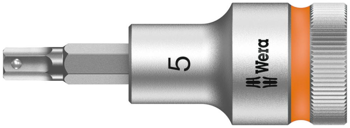 Фото 8740 C Hex-Plus HF Zyklop Головка торцевая с битой вставкой с внешним шестигранником, 1/2, с фиксацией, 5 x 60 мм