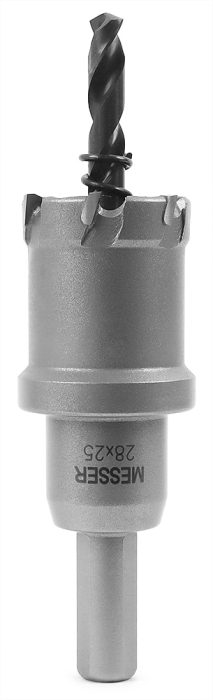 ТСТ коронка 28X25 с центрирующим сверлом и толкающей пружиной Messer