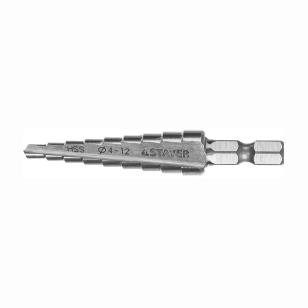 Сверло ступенчатое STAYER 4-12 мм, 9 ступеней, HSS, 29660-4-12-9 Master