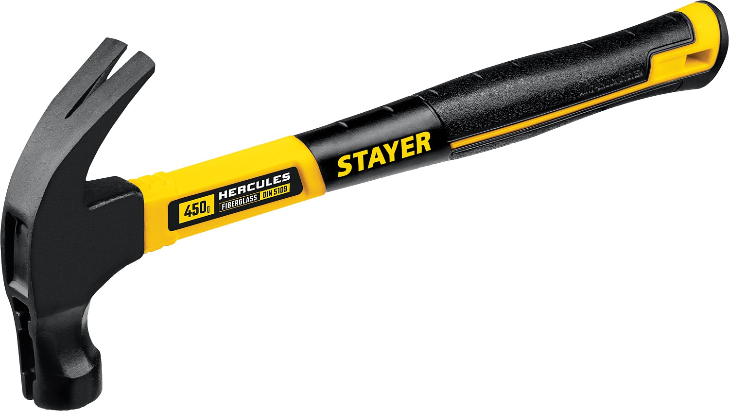 Фото Молоток-гвоздодер с фиберглассовой рукояткой Hercules-M STAYER 450 г, 2027-450_z01 Professional