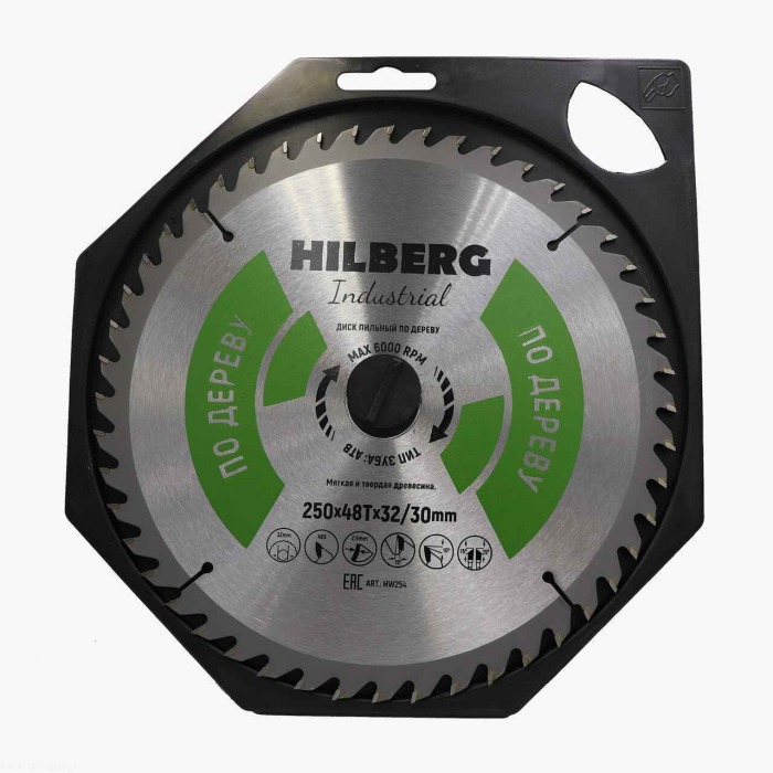 Фото Диск пильный Hilberg Industrial Дерево 250*32/30*48Т