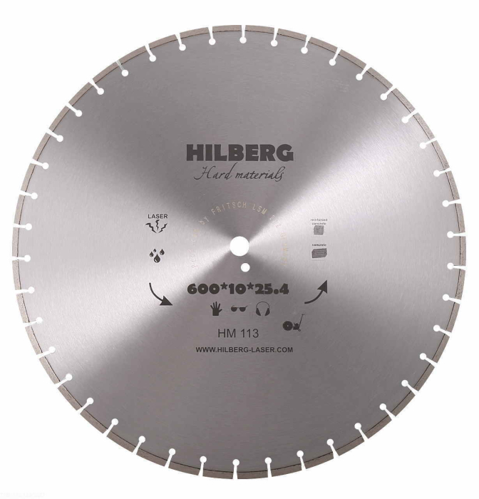 Фото Диск алмазный отрезной 600*25,4 Hilberg Hard Materials Лазер