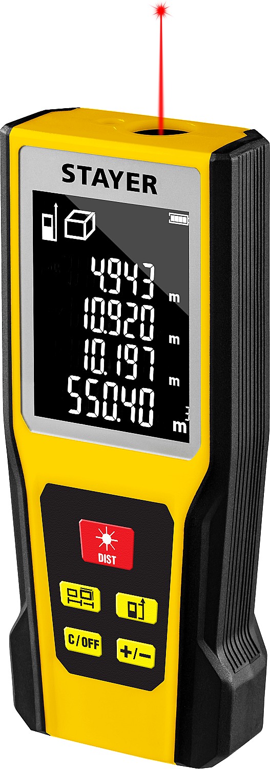 Лазерный дальномер STAYER 34957_z01 Professional дальность 60 м, 5 функций