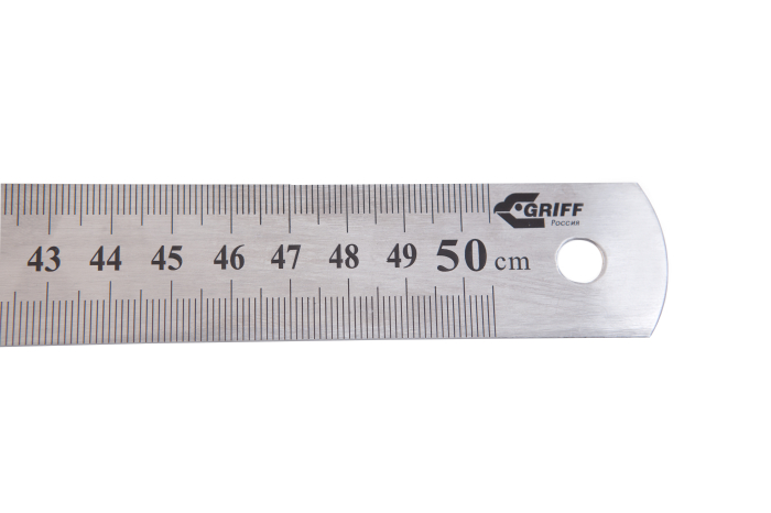 Фото Линейка металлическая с двусторонней шкалой 500мм GRIFF