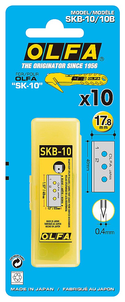 Фото OLFA 10 шт., 17.8 мм, Лезвие специальное для ножа OL-SKB-10/10B