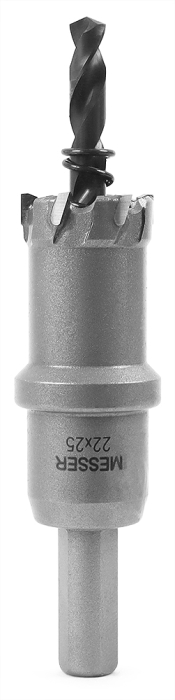 ТСТ коронка 22X25 с центрирующим сверлом и толкающей пружиной Messer