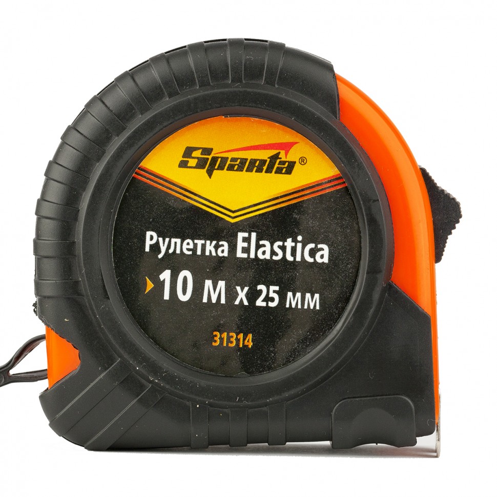 Рулетка Elastica, 10 м х 25 мм, обрез. корпус Sparta