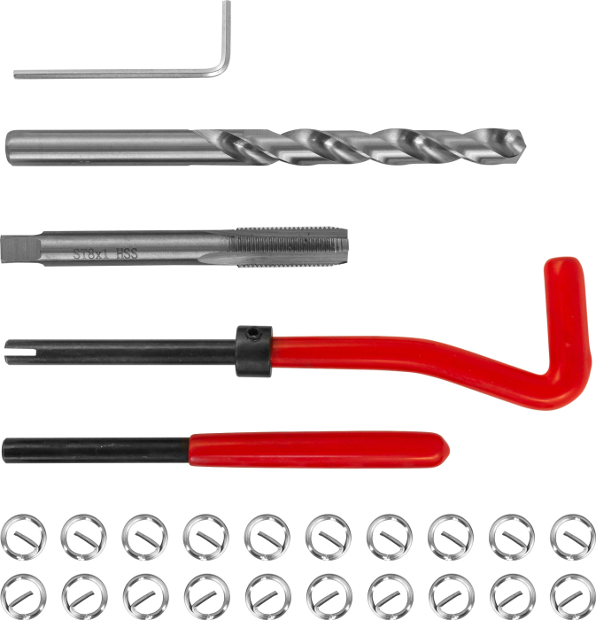Набор для восстановления резьбы M8x1.0, 25 предметов, THORVIK