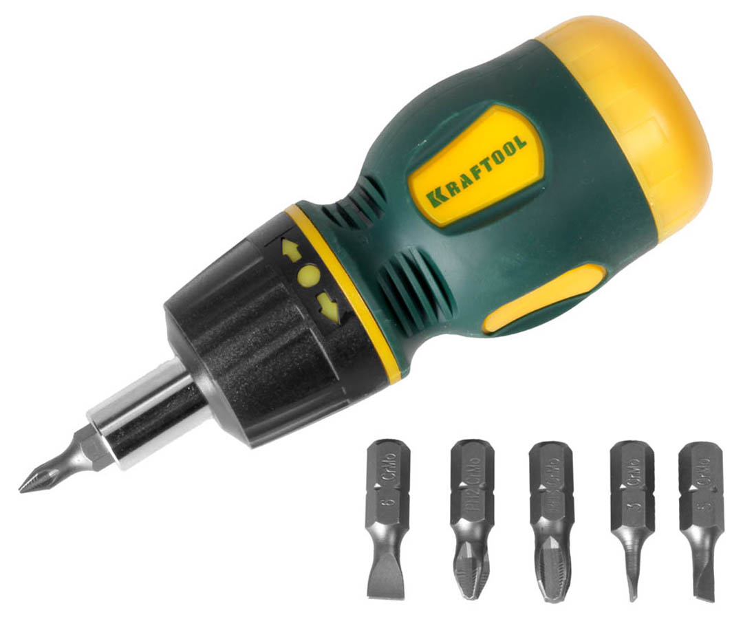 Фото Отвертка реверсивная 7 шт., Kraftool