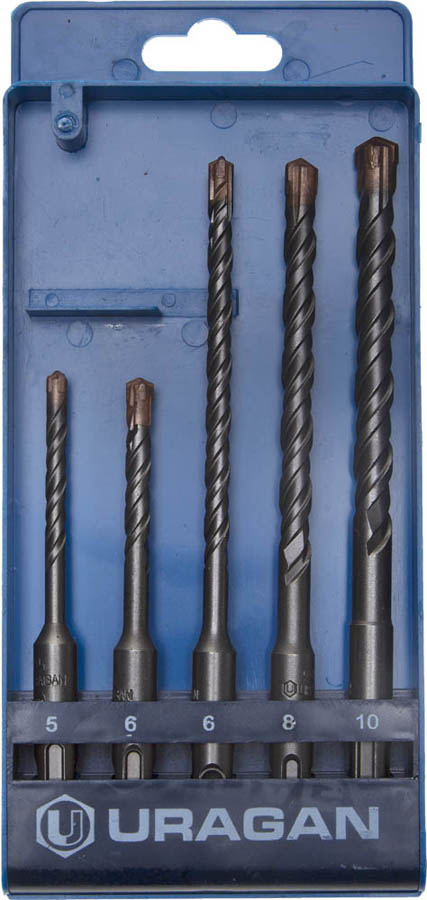 Фото Набор буров по бетону URAGAN 5 шт, 5,6,6,8,10 мм, SDS-Plus, URAGAN