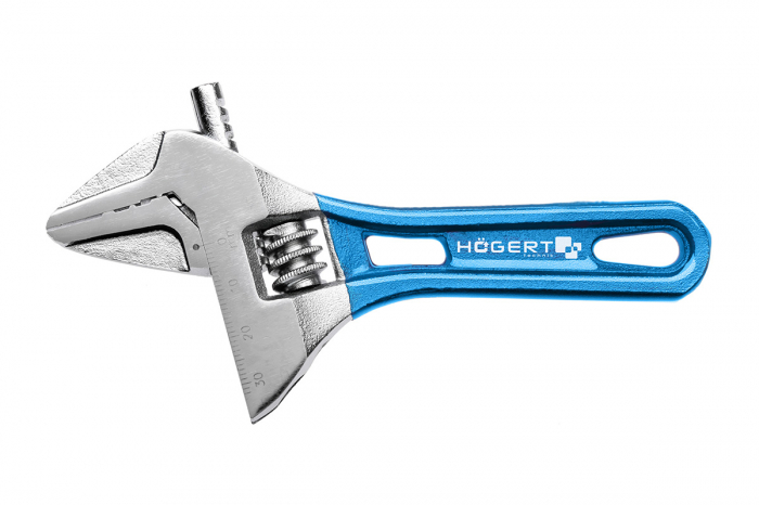 Разводной облегченный ключ с короткой рукояткой 140 мм HOEGERT