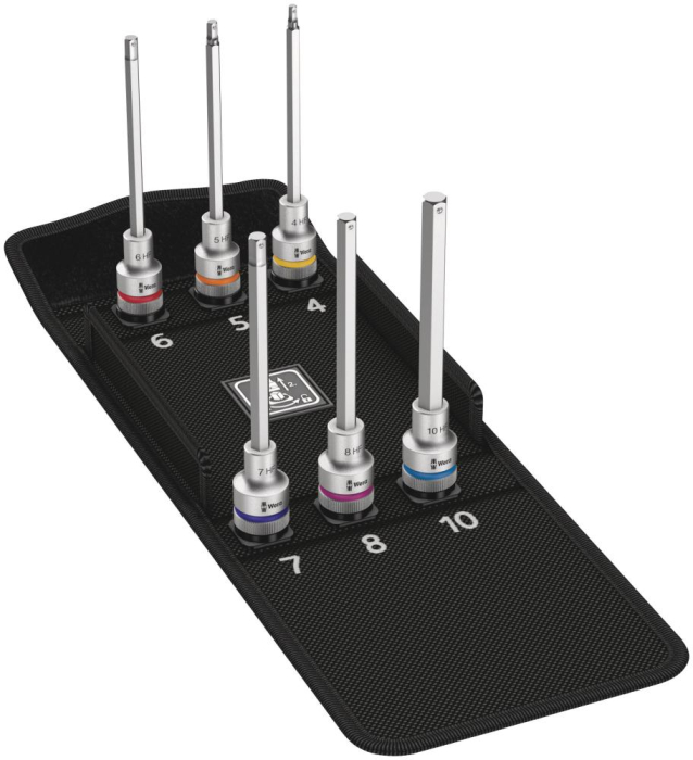 Фото 8740 C HF 2 Hex-Plus Zyklop Набор 1/2 головок с битой вставкой с внешним шестигранником, 6 пр., 4-10 x 140 мм