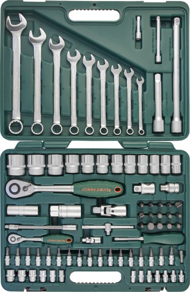 Набор инструмента универсальный 1/4", 1/2"DR, 82 предмета, Jonnesway