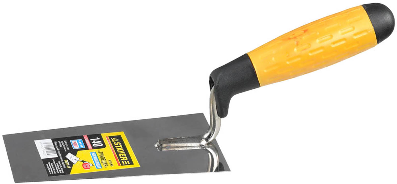Кельма «Трапеция» STAYER 140 мм, нержавеющее полотно, 2-х компонентная ручка, 08291-14