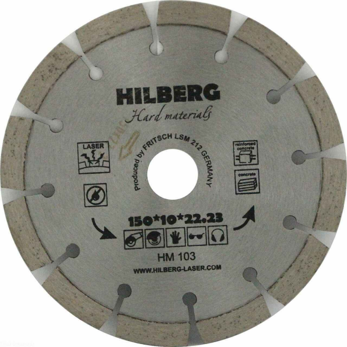Фото Диск алмазный отрезной 150*22,23 Hilberg Hard Materials Лазер