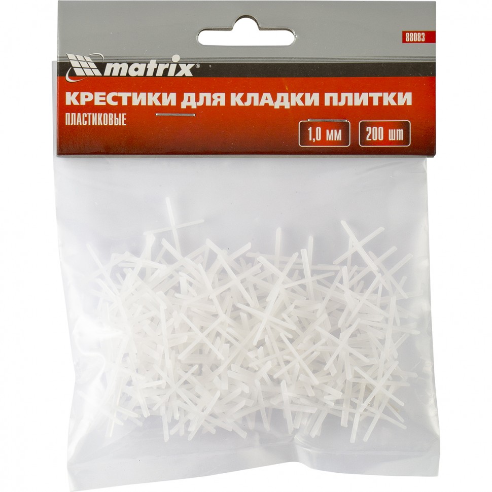 Фото Крестики, 1,0 мм, для кладки плитки, 200 шт Matrix