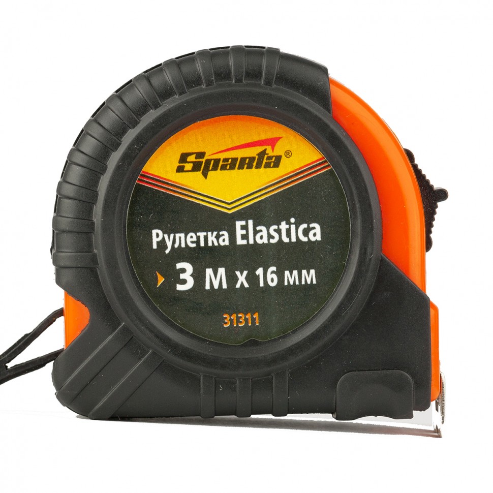 Фото Рулетка Elastica, 3 м х 16 мм, обрез. корпус Sparta