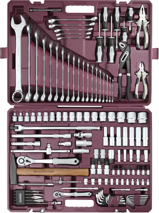 Фото Набор инструмента универсальный 1/4", 1/2"DR, 128 предметов, THORVIK